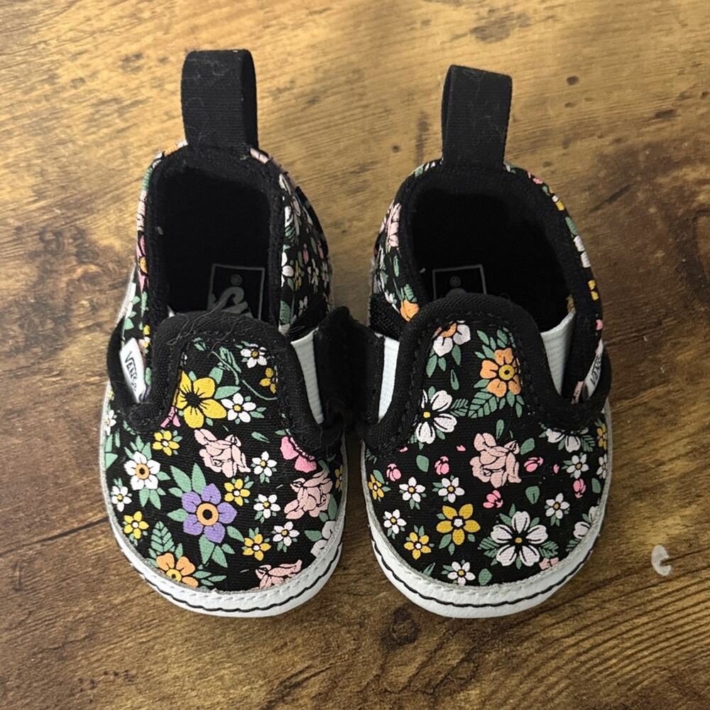Baby Van’s Floral Slip-On Shoes Size 1
